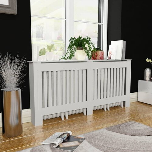 VidaXL pokrov za radijator bijeli mdf 172 cm Slike