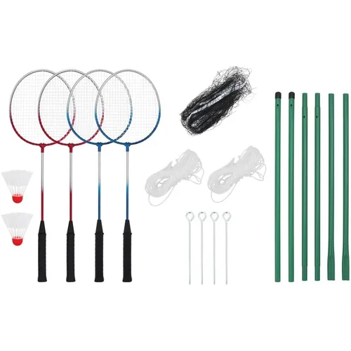  Set za badminton s 4 reketa i mrežom 620 x 151 cm