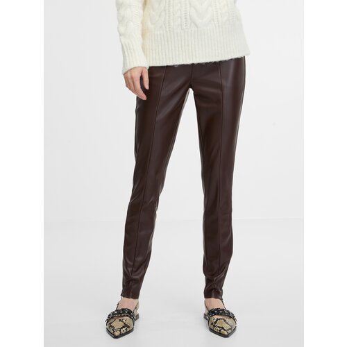 Orsay Brown women's leather trousers - Women's Cijene