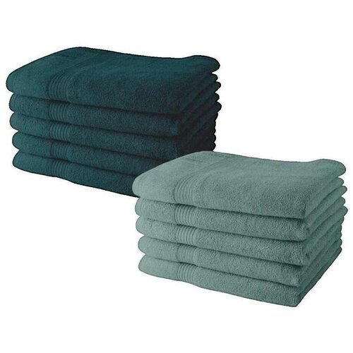 Today Kopalni&scaron;ke brisače in rokavice za umivanje Serviettes de toilette Ensemble 10 pi&egrave;ces 50 x 90 cm Vert Zelena Cene