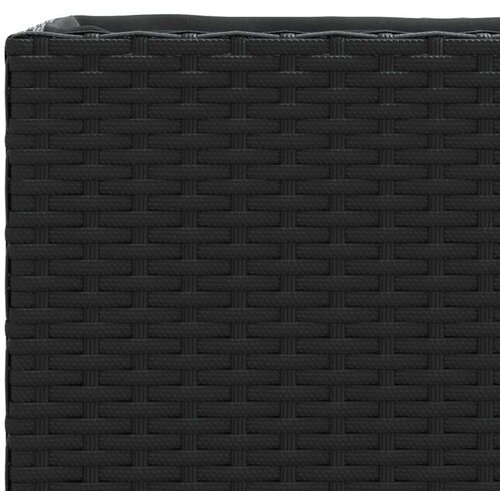 VidaXL Vrtna sadilica s kotačima 3 posude crna 107x32x38 cm poliratan Slike