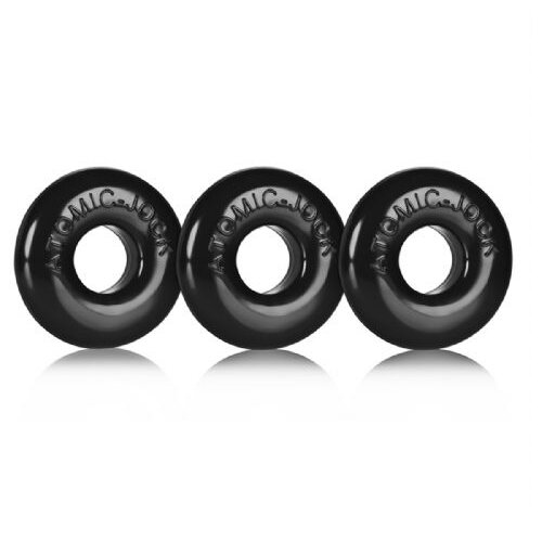 Oxballs Obročki za penis Donut Small, 3 kosi, črni Slike