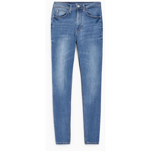 CA ženske teksas farmerke, visok struk, skinny, plave Slike