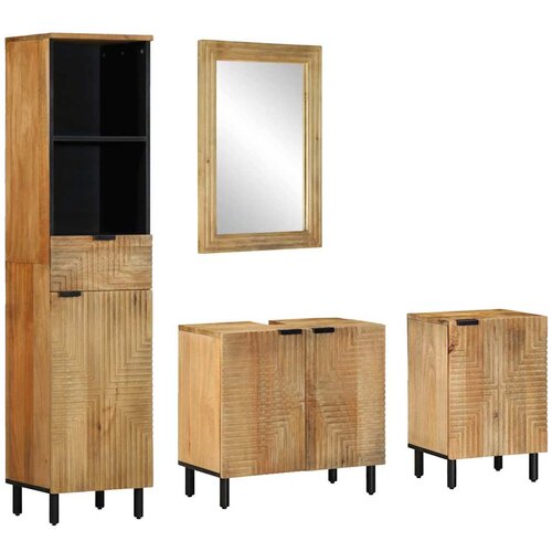 vidaXL 4 kosi kopalniškega pohištva Brown Solid Wood Mango, (21828108) Cene