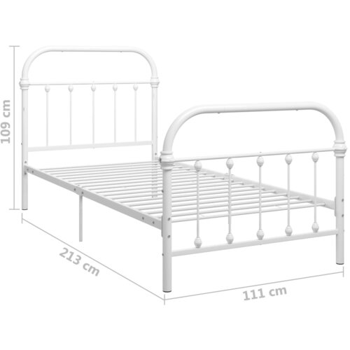  Okvir za krevet bijeli metalni 100 x 200 cm Slike
