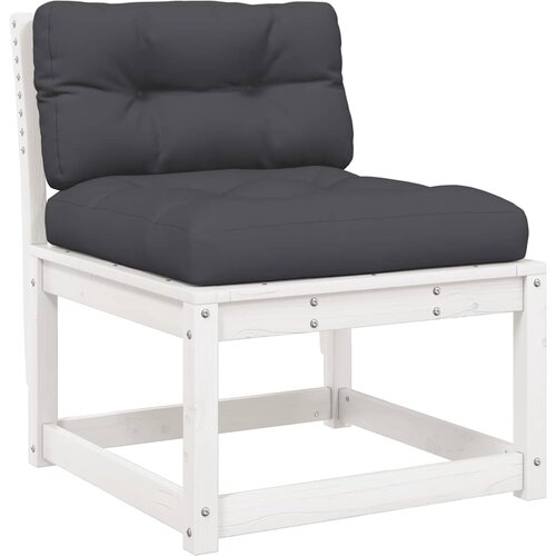  5-dijelni set vrtnih sofa s jastucima bijeli masivna borovina Slike