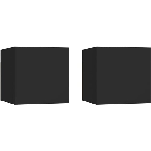 Furnova Nočne omarice 2 kosa črne 30,5x30x30 cm iverna plošča, (21927248) Cene