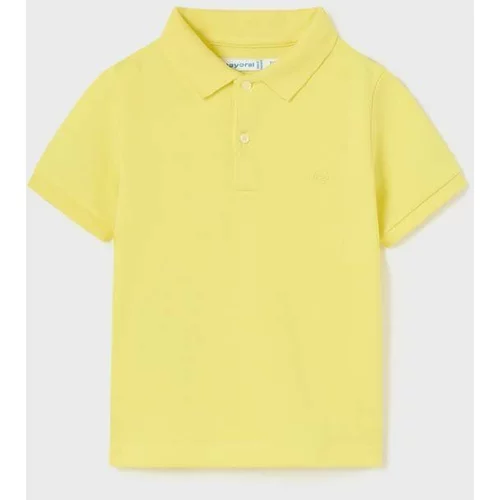 Mayoral Otroške bombažne polo majice rumena barva