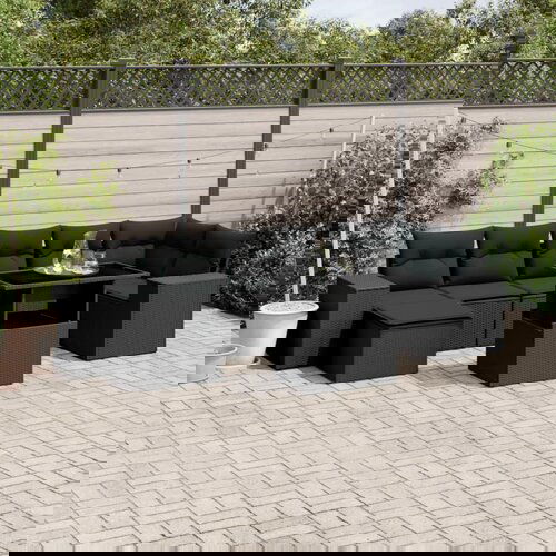 vidaXL 8-dijelni set vrtnih sofa od poliratana s jastucima crni Cijene