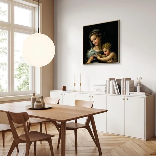  Slika - Rafael Santi &amp;ndash; The Virgin of the Rose 80x80 U prirodnom drvenom okviru Slike