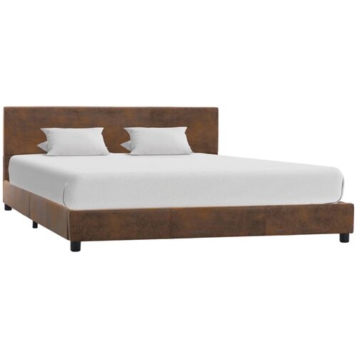 VidaXL Posteljni okvir rjav iz umetnega semi&amp;scaron; usnja 120x200 cm, (20643162) Slike