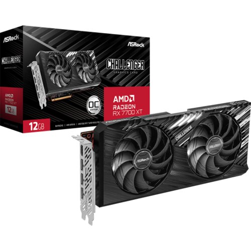 SVGA Asrock Radeon RX 7700 XT Challenger 12G GDDR6 OC, RX7700XT CL 12GO Slike