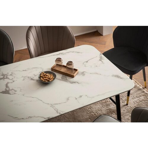 MID.YOU Jedilna Miza Marble, Videz Marmorja, 160x80cm Slike