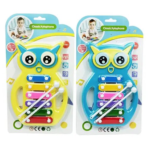 Magic Toys Ksilofon v obliki sove s 6 tipkami Igralni instrument v dveh različnih barvah Cene