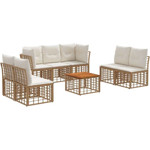  Zunanja garnitura za sedenje 8 pcs Naravna in krem bela, (5000271002) Cene