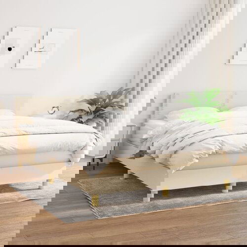 The Living Store Box spring postelja z vzmetnico krem 140x200 cm blago - Box Spring Postelja, (21513112) Slike