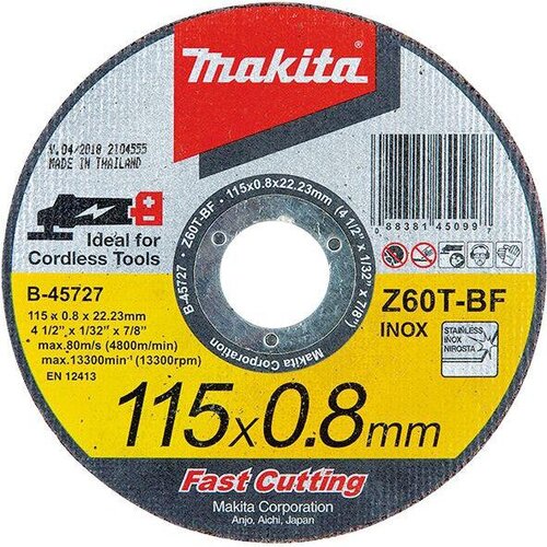 Makita B-45727 Cutting Disk 115x0,8mm INOX Slike