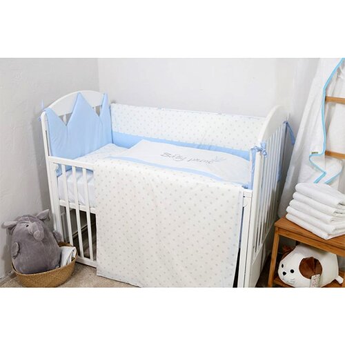 posteljina za bebe Krunica 1900 plava Slike