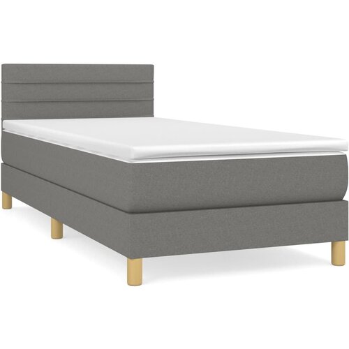 Maison Chic Box spring postelja - Vzmetna postelja z vzmetnico temno siva 90x190 cm blago SL12944, (21906088) Slike
