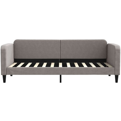  Dnevni krevet na razvlačenje smeđesivi 80 x 200 cm od tkanine Slike