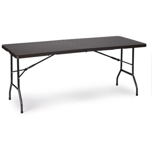 Modern Home catering stol 180 cm + 2 klupe - smeđi rattan Slike
