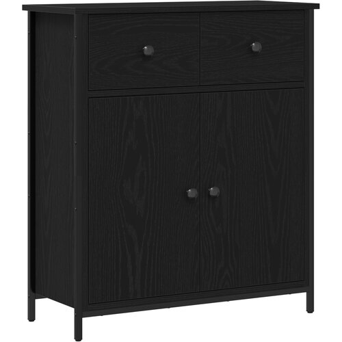 VidaXL Stranski omarica Črna Oreh 70x30x80 cm Umetno les in Jeklo, (22008754) Slike