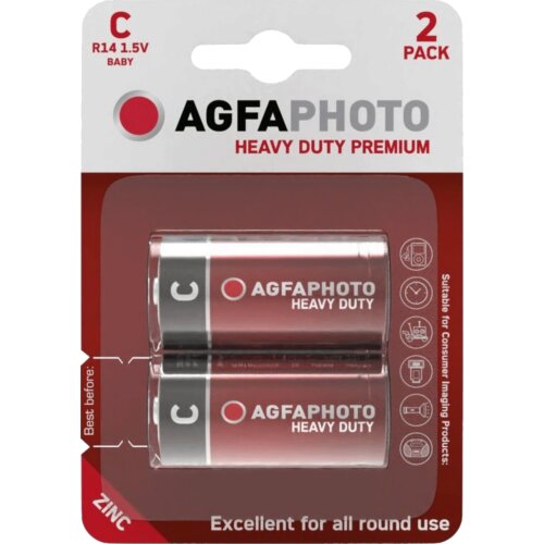 Agfa Zinc baterije APFC, C B2, 1.5V, Blister 2 komada Slike
