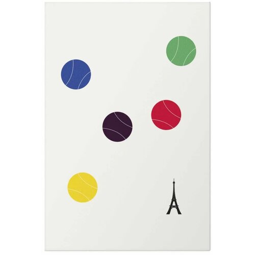  Plakat - Eiffel Tower and Colorful Tennis Balls 60x90 Bez okvira Cene