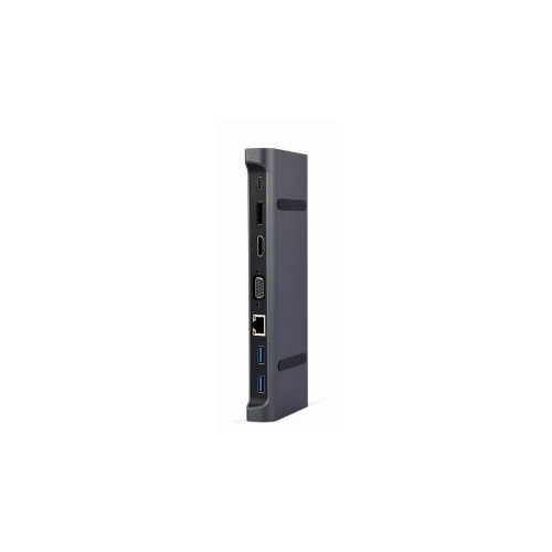 Docking station USB adapter Type-C 9-in-1 multi-port adapter Hub3.0 + HDMI + DisplayPort + VGA + PD + LAN + audio, GEMBIRD A-CM-COMBO9-02 Cijene