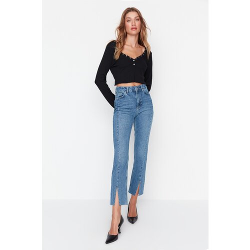 Trendyol Blue Stitch Detail Slit High Waist Bootcut Jeans Cijene