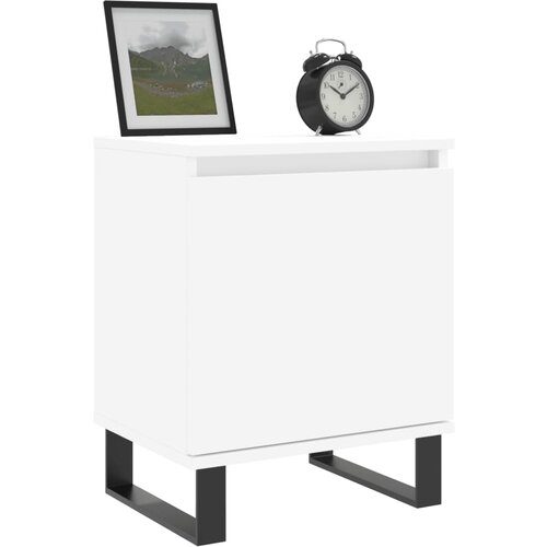  Noćni ormarići 2 kom sjajni bijeli 40x30x50cm konstruirano drvo Slike