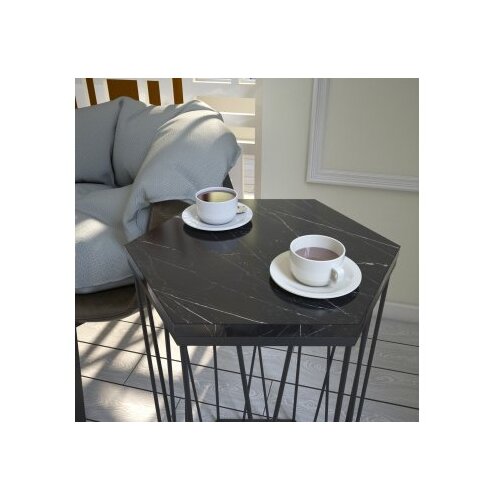 Hanah home Pomoćni stolić Cetrus mramor, crni Slike