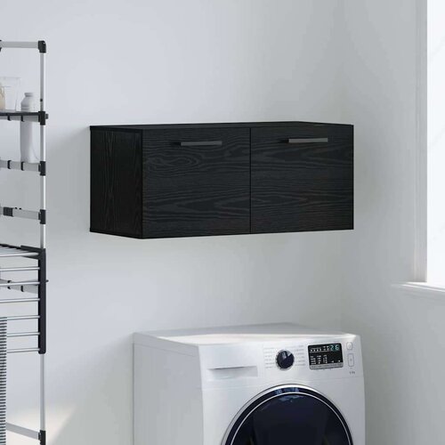 VidaXL Ormar za Zid Crni hrast 80 x 36.5 x 35 cm Konstruirano drvo Slike