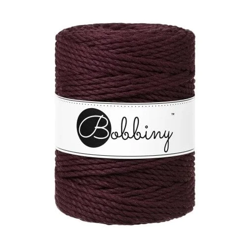 Bobbiny 3PLY Macrame Rope 5 mm 100 m Burgundy Konac