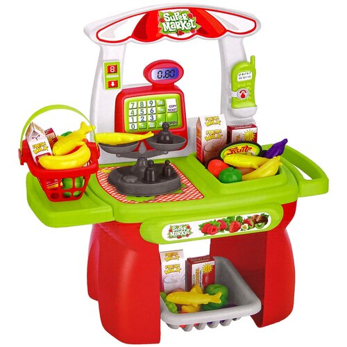 Lean Toys Otro&amp;scaron;ki supermarket, tehtnica za nakupovalno ko&amp;scaron;aro, živila Slike