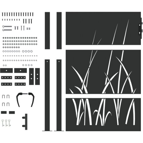 vidaXL Vrtna vrata Črna 105 x 125 cm Jeklo s prašnim premazom Cene