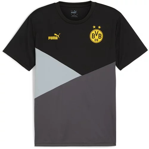 Puma Funkcionalna majica 'BVB' rumena / svetlo siva / temno siva / črna