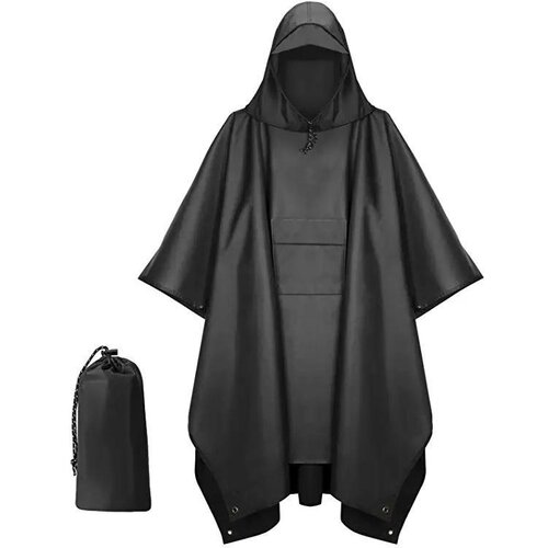 INF Večnamenski dežni pončo s kapuco Black, (21275055) Cene