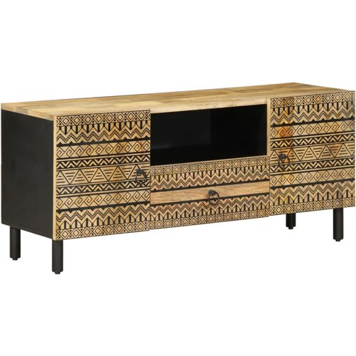 vidaXL TV omarica črna 105x33,5x46 cm masivni neobdelan les Mango Cene
