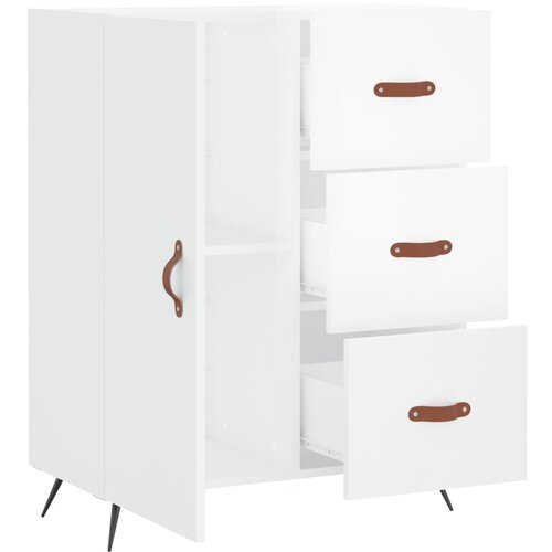  Komoda sjajna bijela 69,5x34x90 cm od konstruiranog drva Slike