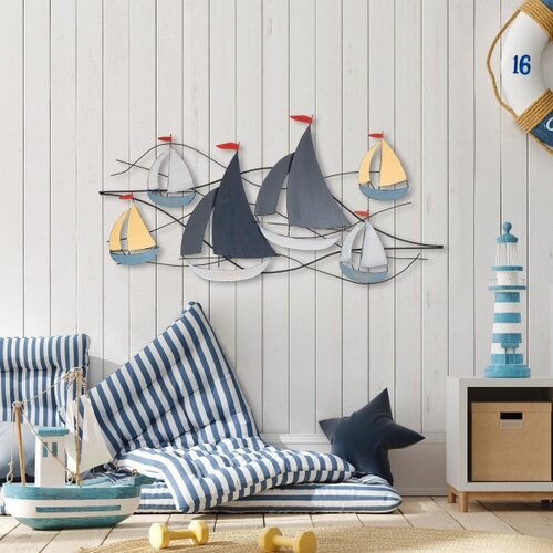  Zidna dekoracija 120&amp;times;60 cm &amp;mdash; metalna jedrilica Slike