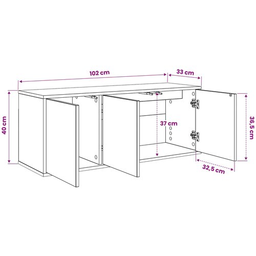  ormar za montažu na zid GELEEN 102 x 33 x 40 cm Hrast sonoma Slike