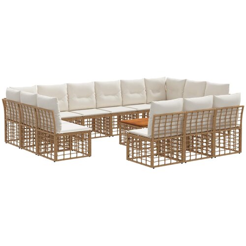  Set vanjskih sofa 14 pcs Prirodna i krema bijela Poliester Cijene