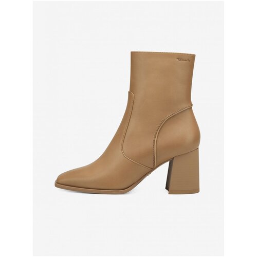 Tamaris Light Leather Heeled Ankle Boots - Women Cene