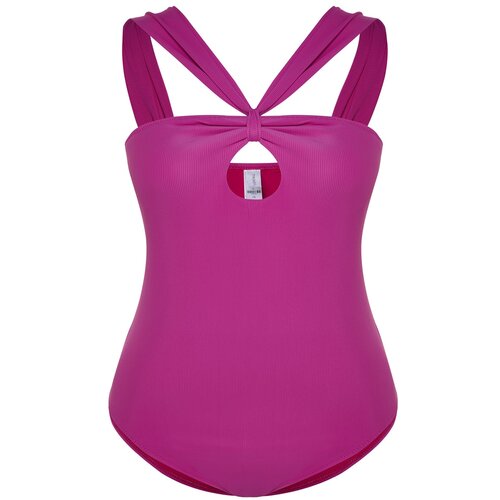 Trendyol Curve Plus Size Swimsuit - Purple - Textured Cijene