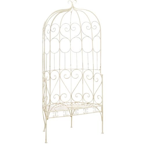 The Living Store Vrtna klop 95 cm železo antično bela - Vrtna Klop, (21480265) Cene
