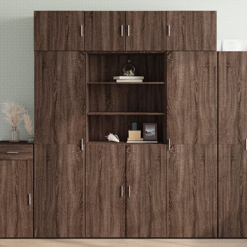 vidaXL Visoka komoda smeđa boja hrasta 80 x 42,5 x 185 cm drvena Cijene