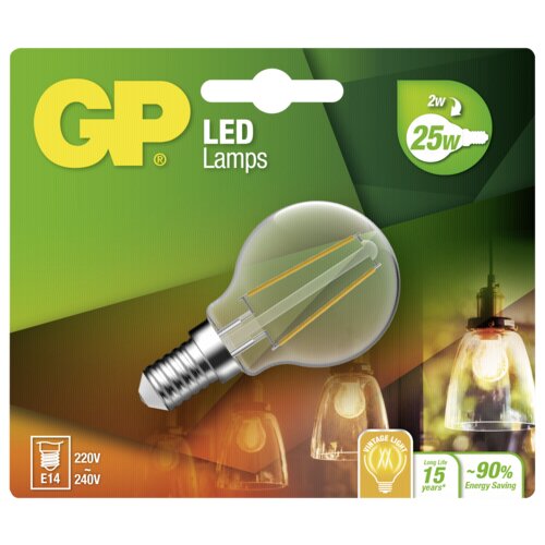 GP Batteries GP Lighting Filament Mini Globe E14 2W (25W) 250 lm GP 078104 Slike