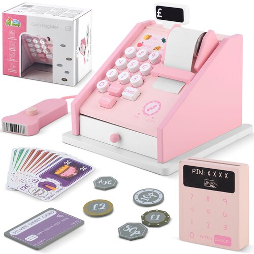 Ricokids Wooden Toy Cash Register RK-868 - Colorful Learning Fun for Kids, (21740535) Cene