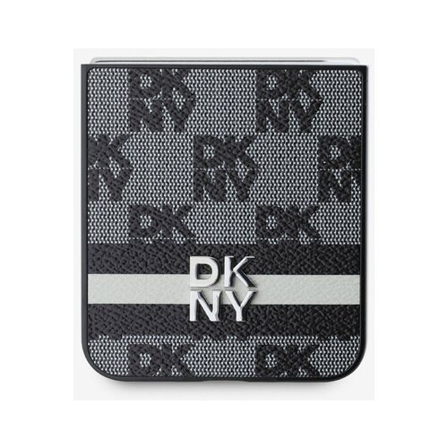Dkny PU Leather Checkered Pattern and Stripe Samsung Galaxy Z Flip 6 Black Ovitek za telefon Vijolična Slike